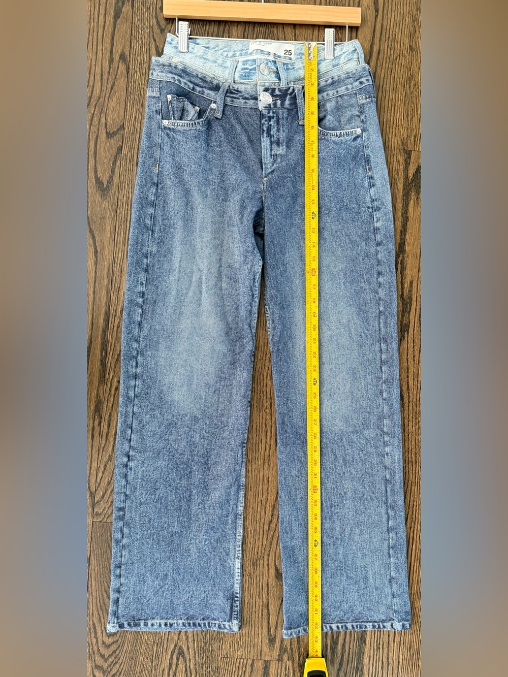 rag & bone Miramar Denim-Look Wide Leg Cotton Terry Sweatpants Size 25 - Picture 4 of 6